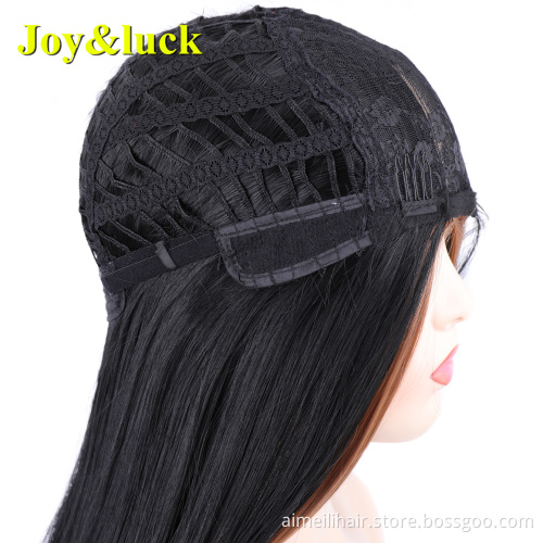 26inch Long Wholesale Price Women Wig Cosplay Or Party Use Natural Silky Straight  Blonde Ombre Pink Sexy Synthetic Ladies Hair